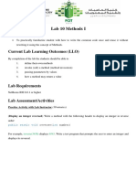 Lab 10 Methods I: Objective