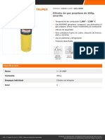 Cilindro de Gas Propileno de 400g, Amarillo: CÓDIGO: 11914 CLAVE: GAS-400N