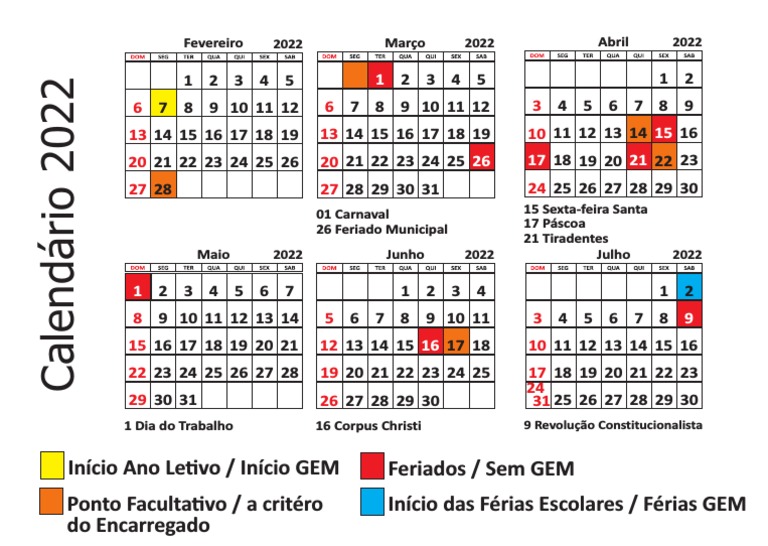 Calendário GEM PDF