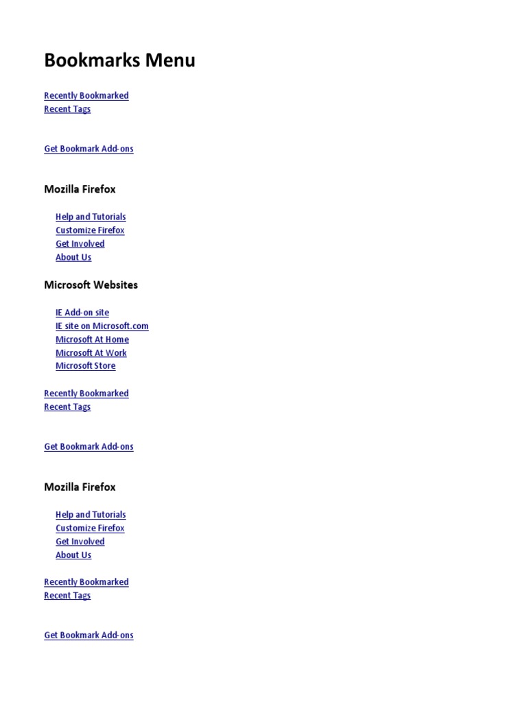 Bookmarks Menu Mozilla Firefox PDF J Query Language Integrated Query