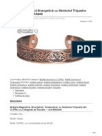 Brăţară Magnetică Energetică Cu Simbolul Triquetra CUPRU - Cod BRA045