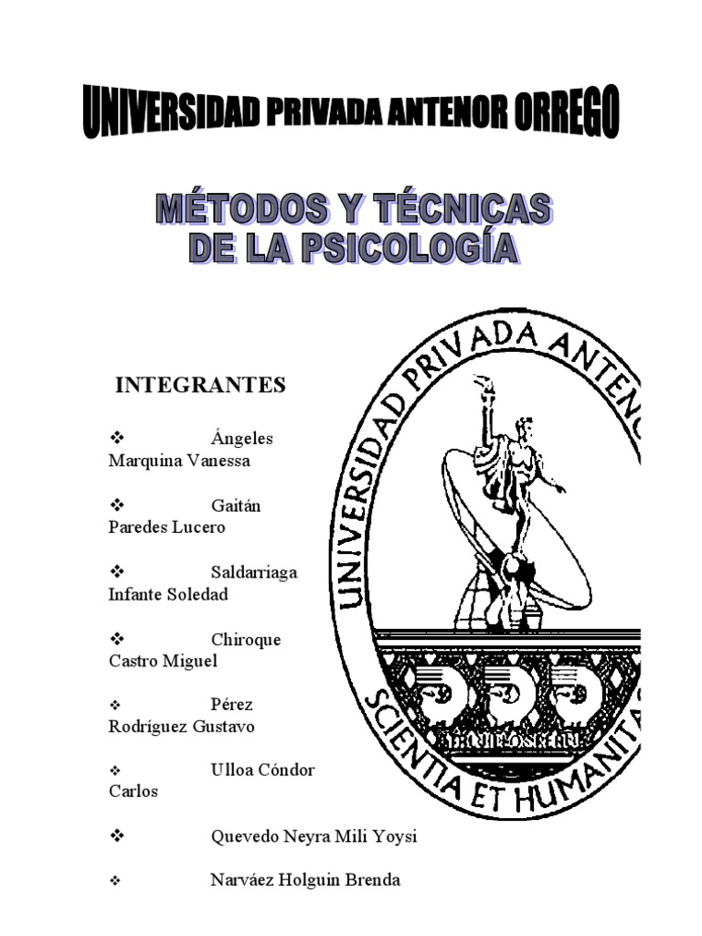 MÉTODOS Y TÉCNICAS DE LA PSICOLOGIA