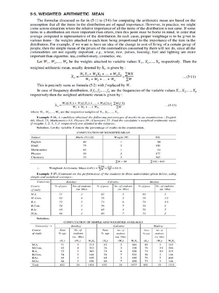 Weighted AM, GM, HM | PDF