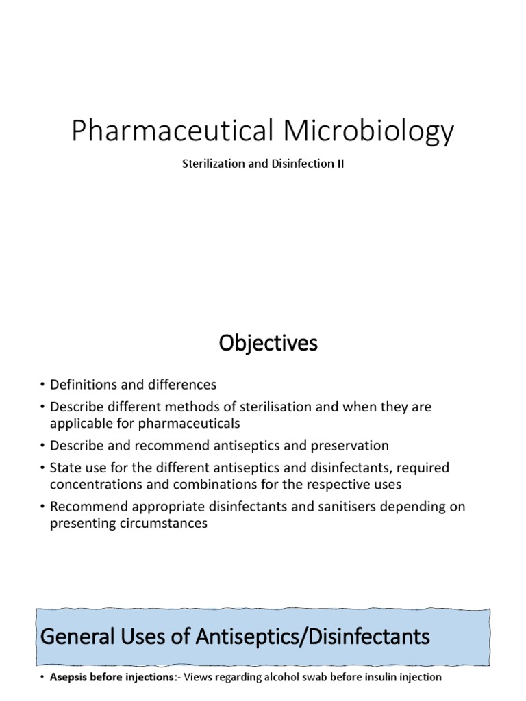 Sterilization and Disinfection in Pharma | PDF | Disinfectant | Chlorine