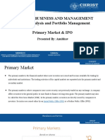 School of Business and Management Security Analysis and Portfolio Management Primary Market & IPO