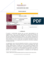 Plan Analítico Del Curso Gerencia General: Facultad Código Programa Académico Área Autor