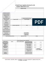 Supplier Account Opening Cum Registration Form