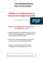 M IV. Elaboración Memoria Investigación TFG