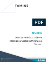 Temario - Análisis 2D y 3D de Información Geológica Minera Con Discover