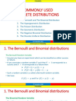 Commonly Used Discrete Distributions: 1st Semester 2022