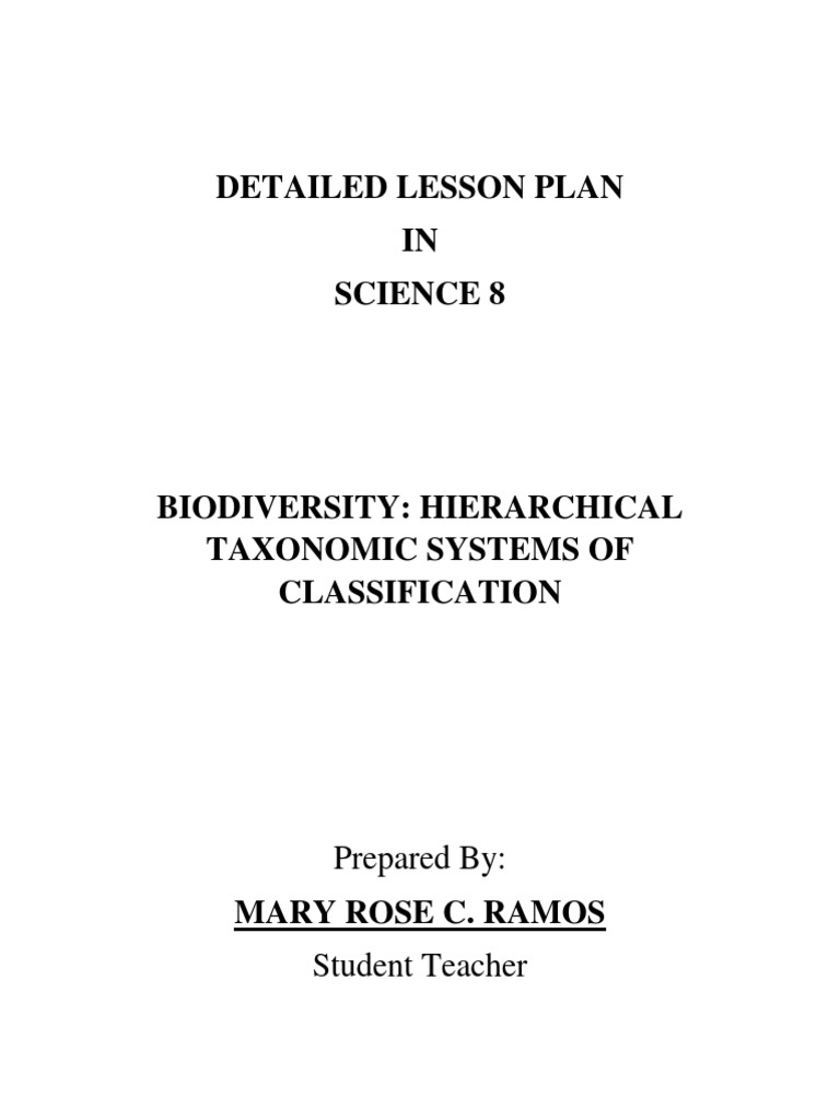Taxonomic Classification for Grade 8 | PDF | Biodiversity | Mammals