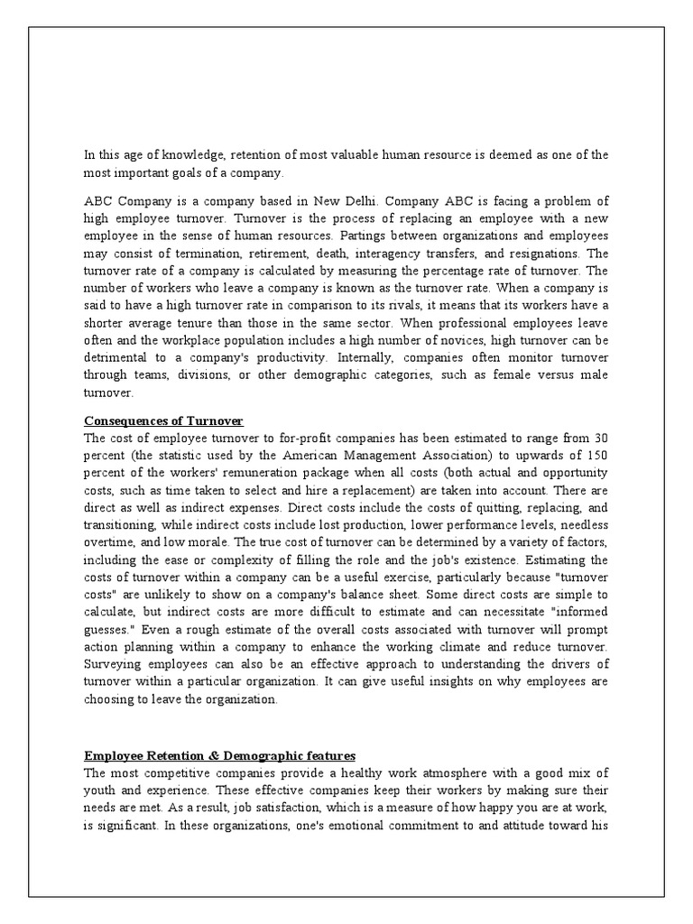 Business Analytics Project Report Download Free Pdf Turnover