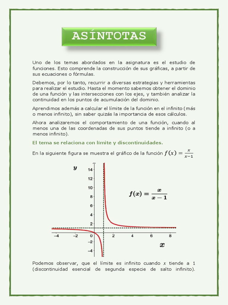 Análisis de Asíntotas en Funciones | PDF | Asíntota | Matemática Elemental
