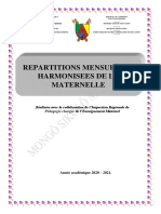 REPARTITIONS MENSUELLES HARMONISEES DE LA MATERNELLE
