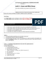 Coursework 2 - Cause and Effect Essay: English For Academic Purposes For Mathematics I (EAP034) 2019-2020