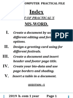 Ms-Word. I. II. Iii. IV. V.: Index