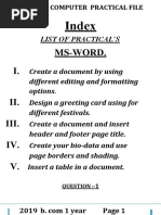 Ms-Word. I. II. Iii. IV. V.: Index