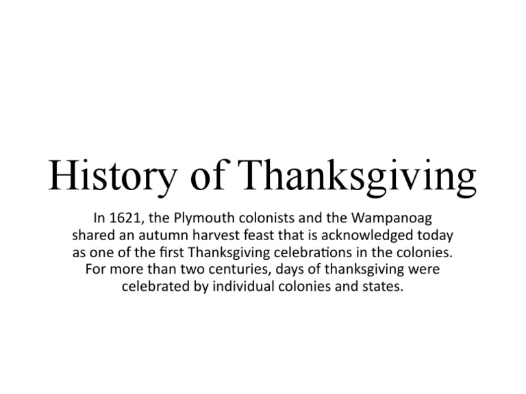 History of Thanksgiving PDF