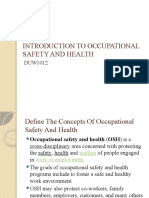Introduction To Occupational Safety and Health
