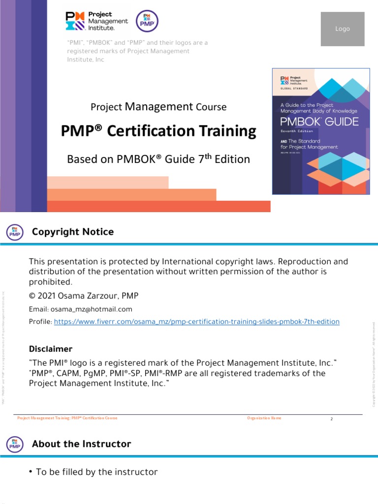 PMP Cert Exam Prep Course Training Material Slides PowerPoint | PDF ...