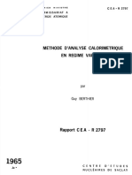 Methode D'Analyse Calorimetrique en Regime Variable: Commissariat A L'Énergie Atomique