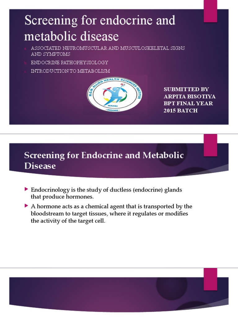Endocrine and Metabolic Disease Screening | PDF | Adrenal Gland ...