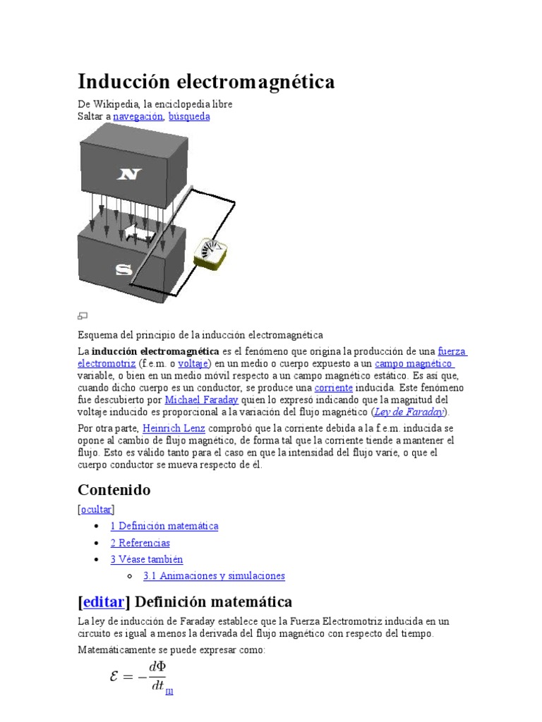 Inducción Electromagnética y su Principio | PDF | Inductancia | Inductor