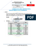 Coer Cajamarca Reporte de Emergencia 022 - 2022