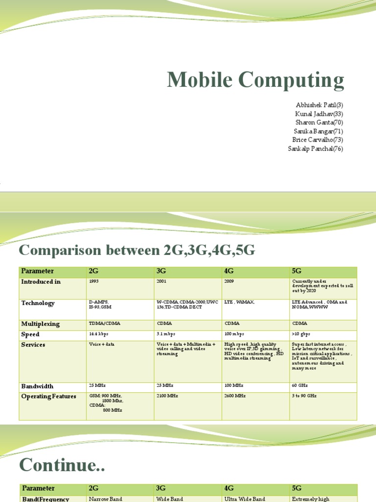 Compare 2G-3G - 4G-5G | PDF | 4 G | 3 G