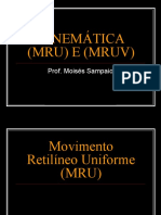 Cinemática MRU e MRUV