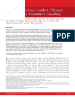 Emergency Medicine Resident Efficiency and Emergency Department Crowding