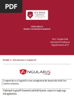 Mrs. Sujata Oak Assistant Professor Department of It: Itc602-Web X.O Module 3: Introduction To Angularjs