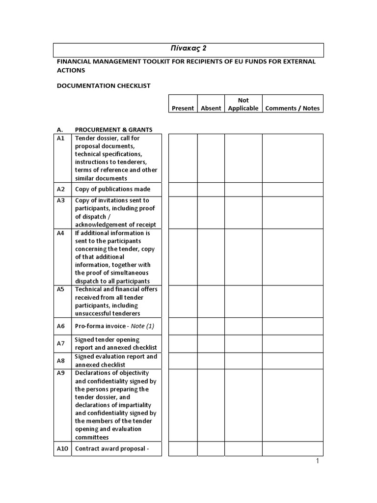 EU Funds Financial Management Checklist | PDF | Invoice | Payments