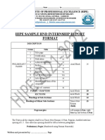 Hipe HND Internship Report Format-Guide