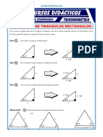 Ejercicios de Resolución de Triángulos Rectángulos para Quinto de Secundaria