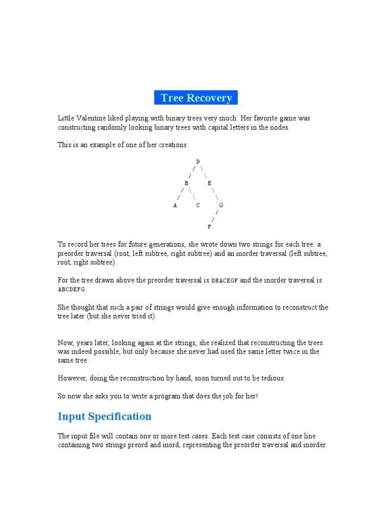 Binary Tree Reconstruction | PDF