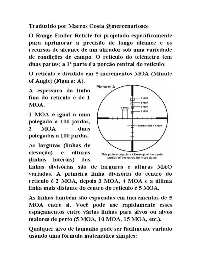 Reticulo de Medidas Graficas - Range Finder Reticle | PDF