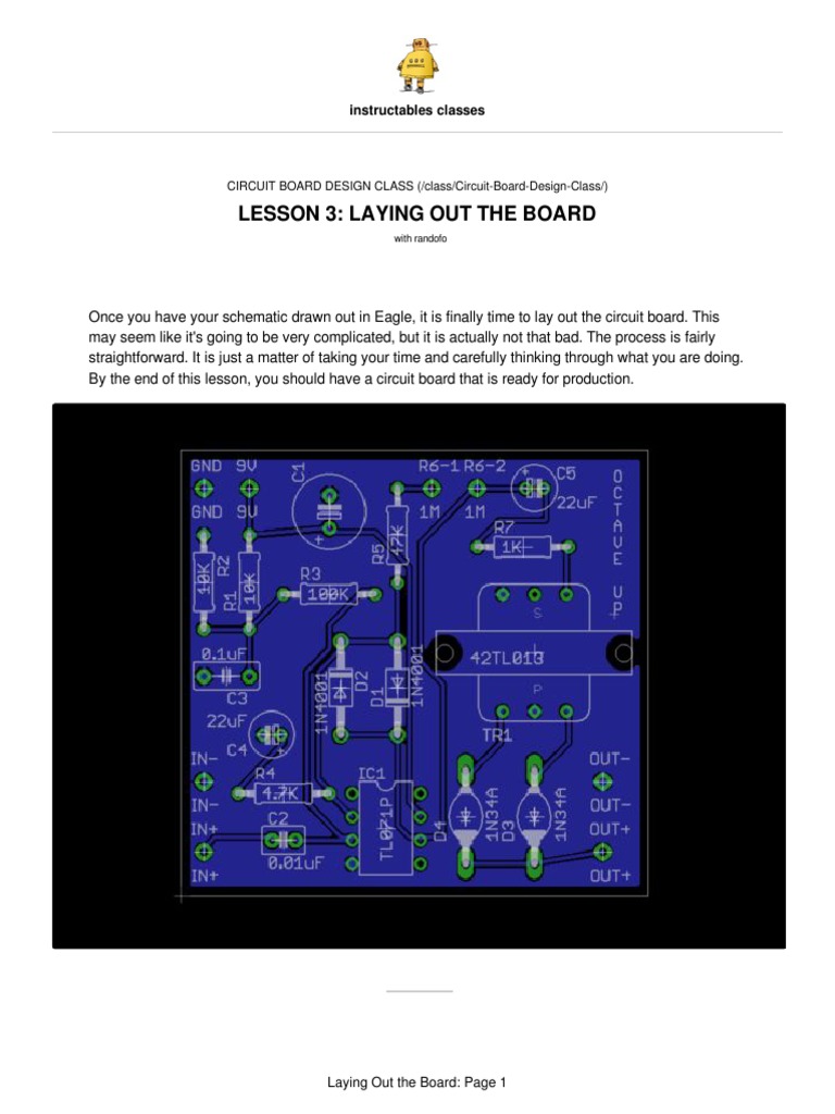 Laying Out the Circuit Board: A Step Circuit Diagram