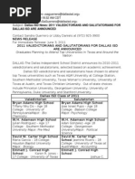Download Dallas ISD 2010-2011 valedictorians and salutatorians  by The Dallas Morning News SN57020048 doc pdf