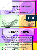 Memorandum of Association and Articles of Association