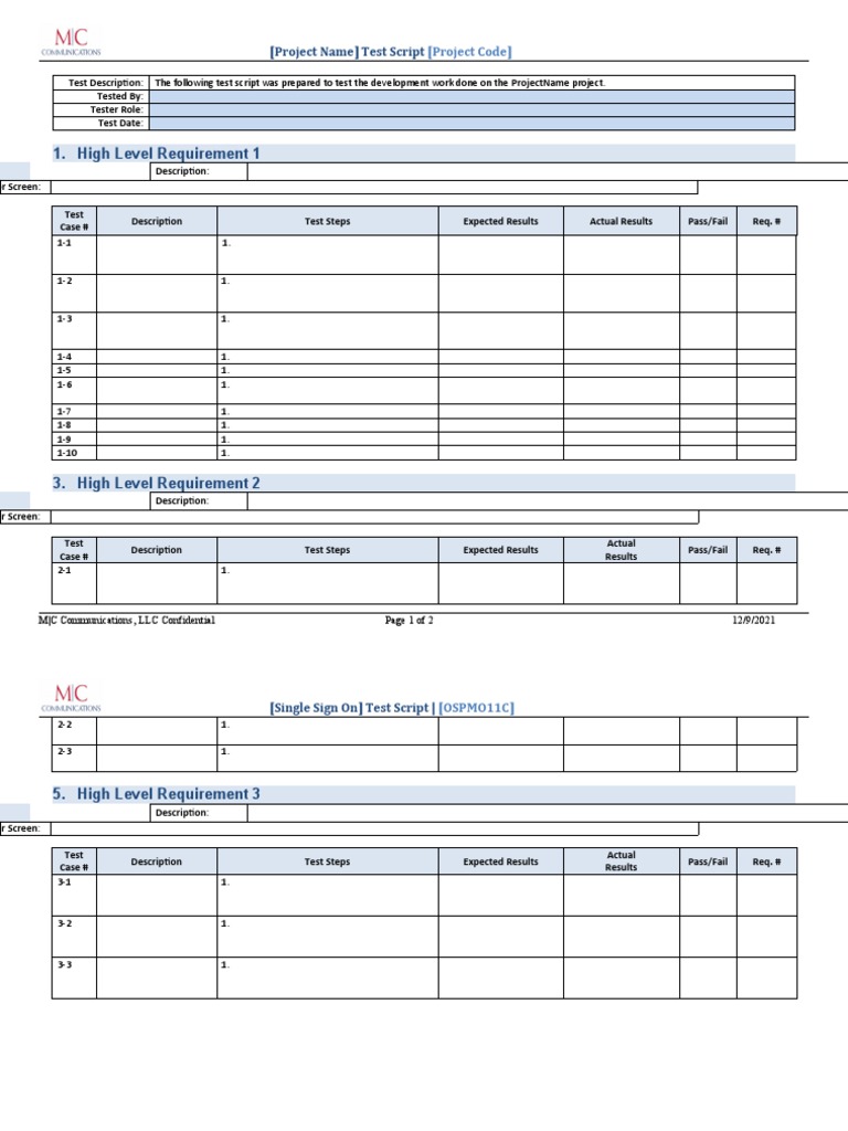 ProjectName Test Script Overview | PDF | Computing | Information ...