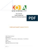 Solid and Liquid Content (Vol.%) : Koya University Faculty of Engineering Department of Petroleum Engineering