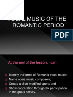 Vocal Music of The Romantic Period