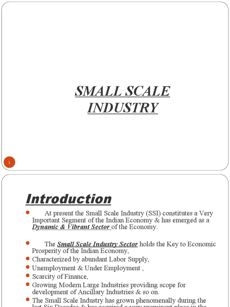 Importance of Small Scale Industries in India | PDF | Loans | Business