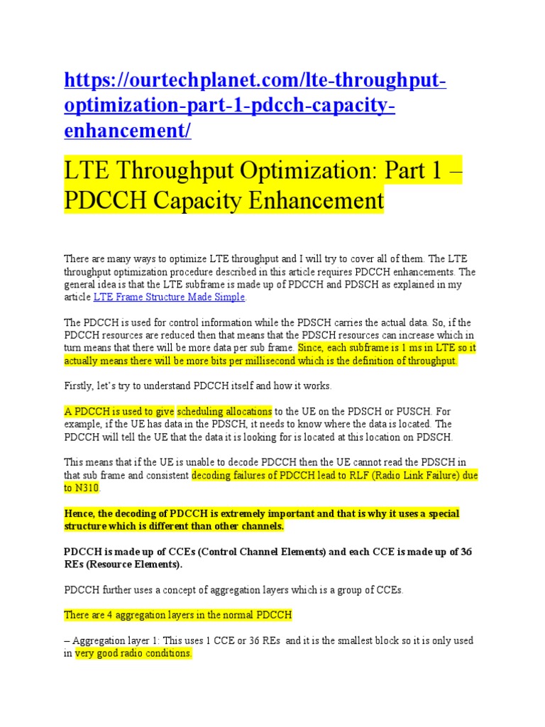 LTE Throughput Optimization | PDF | Scheduling (Computing) | Mimo