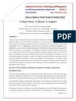 A Study On Job Satisfaction For It Industry: T. Sanjeev Kumar, G. Bhavani, G. Gangadevi