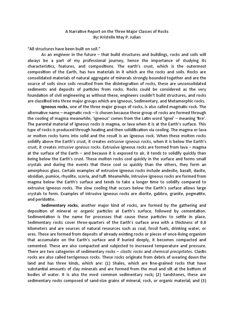 Overview of Major Rock Types | PDF | Rock (Geology) | Igneous Rock