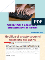 Criterios para hacer buenos aportes en un foro