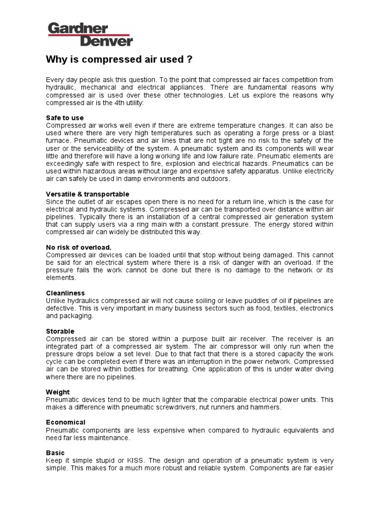 Compressed Air Uses PDF Pneumatics Valve