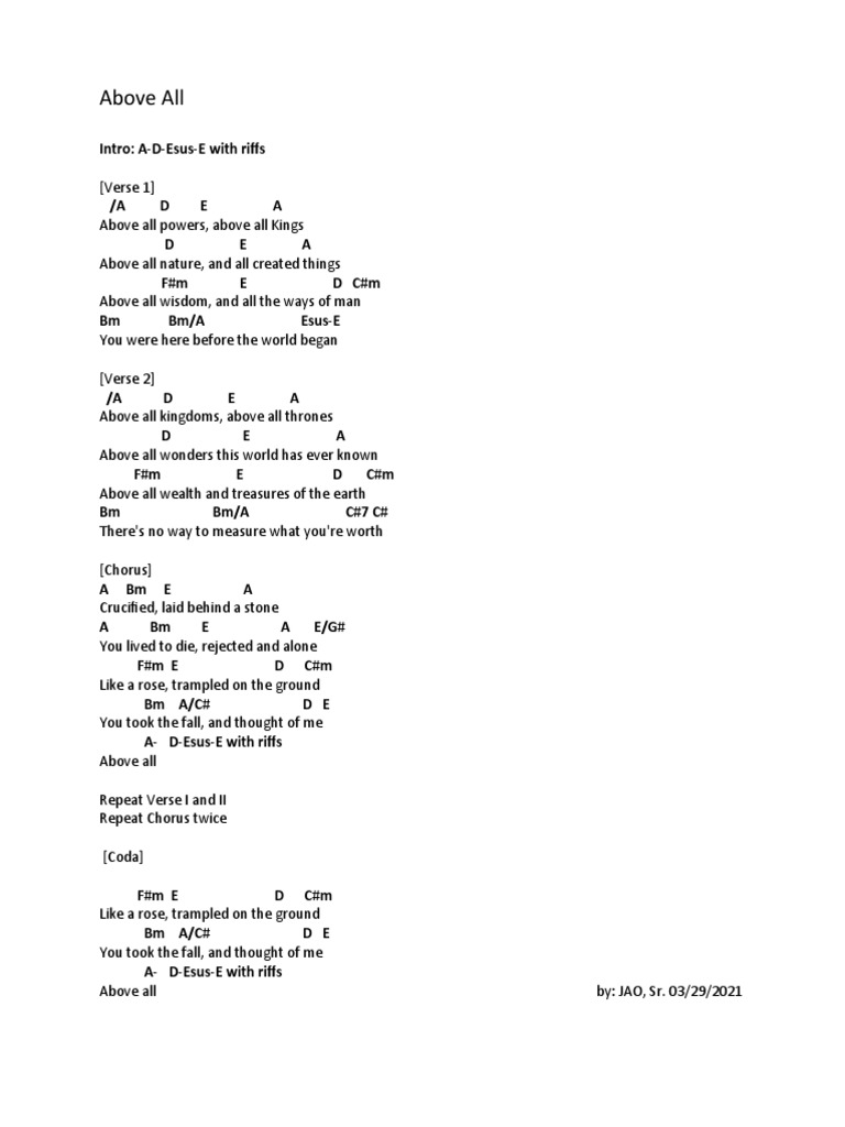 Above All | PDF | Language Arts & Discipline | Poetry